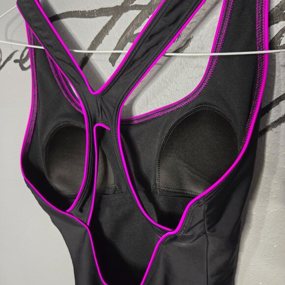 Speedo Women's, Racerback Athletic Training One Piece Swimsuit, Black, 6 - Picture 8 of 8